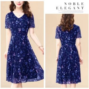 Đầm Hoa Dáng Chữ a Thời Trang Mùa Hè Hàng Mới Dành Cho Nữ Trung Niên 2022-3