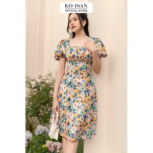 Đầm nữ hoa xòe dáng ngắn tay phồng nữ tính KOISAN 21096667-3