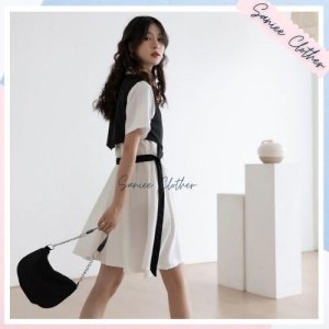 Set Váy Sơ Mi Kèm Gile Đai Tách Mềm Mịn Không Nhăn Unisex Mặc Được 2 Kiểu Saniee Clother-6