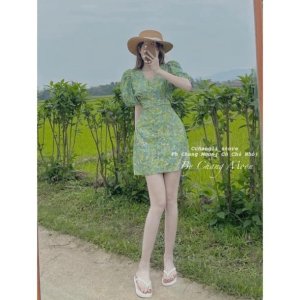 [ 𝐅𝐑𝐄𝐄 𝐒𝐇𝐈𝐏 ] VÁY HOA XANH HOT TREND THIẾT KẾ-2