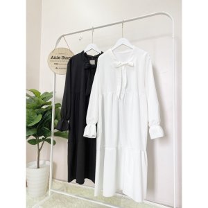 Đầm Babydoll Nữ Nơ Ngực 🦋 Váy Nữ Tay Bồng Dáng Suông 2 Màu 🦋-9