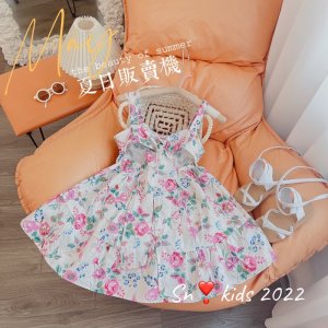 Váy đầm maxi thô hoa nơ lưng cho bé gái-6