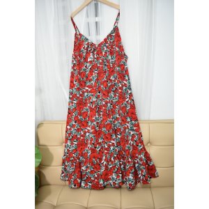 Váy hoa xếp li cổ chữ V chất liệu thoáng mát hình thật__Hàng thiết kế DeA Design House-8