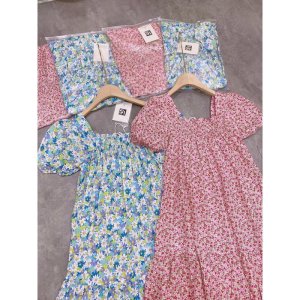 [Siêu Hot] Váy Hoa Thô 2 Màu Đuôi Cá, Đầm Hoa Nhí Dáng Suông Siêu Xinh Có Ảnh Thật Kèm Video-7