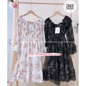 [Ảnh thật/Video] Váy hoa vintage Quảng Châu hàng chất lượng cao mặc được hai kiểu-4