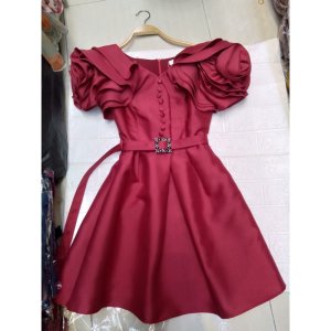 Váy tafta tay hoa kèm đai-9