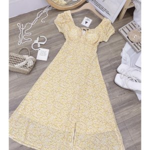 VÁY HOA MAXI XẺ ĐÙI CÚP NGỰC 3 MÀU-6