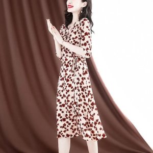 Đầm Hoa Cổ Chữ V Thiết Kế Sang Trọng Thời Trang Cho Nữ-3