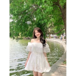 Váy hoa cổ yếm ulzzang Tia19 . Đầm hoa hai dây dáng xoè-4