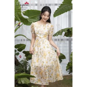 Váy hoa nhí chất voan trẻ trung ôm dáng cá tính LUPERI LFV3278-3