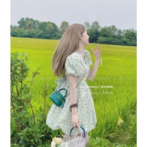 VÁY THÔ HOA NHÍ VIỀN NGỌC TAY BỒNG CHO NỮ-9