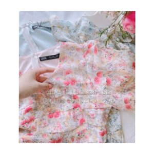 Váy hoa tơ xếp ngực phong cách ngọt ngào-hàng thiết kế-6