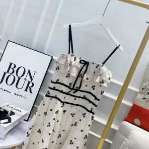 VÁY HOA NHÍ ĐEN 2S NỀN KEM KÈM NƠ ĐEN-8