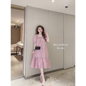 [Siêu Hot] Váy Hoa Thô 2 Màu Đuôi Cá, Đầm Hoa Nhí Dáng Suông Siêu Xinh Có Ảnh Thật Kèm Video-3