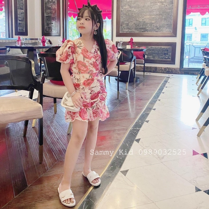 Set váy hoa Mẫu Đơn cho bé gái 16-40kg nữ tính sang chảnh-3