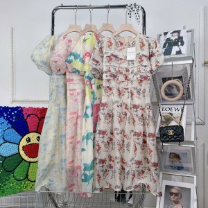 Váy Hoa Xếp Ly Ngực Tay Bồng Tiểu Thư Điệu Đà (Hình Thật-Kèm Video)-6