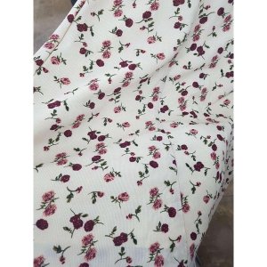 váy hoa nhí cao cấp hoa hồng tay bồng ,đầm cổ vuông kiểu dáng vintage phong cách Ulzzang VCR-5