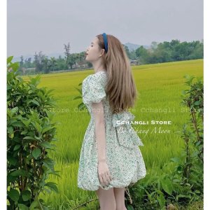 VÁY THÔ HOA NHÍ VIỀN NGỌC TAY BỒNG CHO NỮ-2