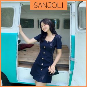 Váy Cổ Vuông Body, Đầm Công Sở Ôm Dáng Hàn Quốc Sang Trọng SANJOLI Thiết Kế Phù Hợp Dự Tiệc Cưới VD009-6