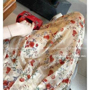 Váy Hoa Xếp Ly Ngực Tay Bồng Tiểu Thư Điệu Đà (Hình Thật-Kèm Video)-2