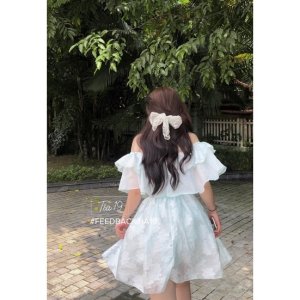 Váy hoa cổ yếm ulzzang Tia19 . Đầm hoa hai dây dáng xoè-2