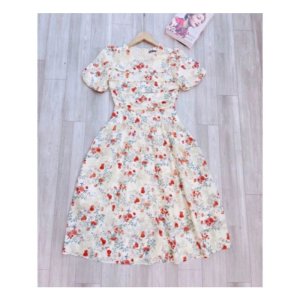 Váy hoa tơ xếp ngực phong cách ngọt ngào-hàng thiết kế-8