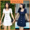 Váy Cổ Vuông Body, Đầm Công Sở Ôm Dáng Hàn Quốc Sang Trọng SANJOLI Thiết Kế Phù Hợp Dự Tiệc Cưới VD009-1