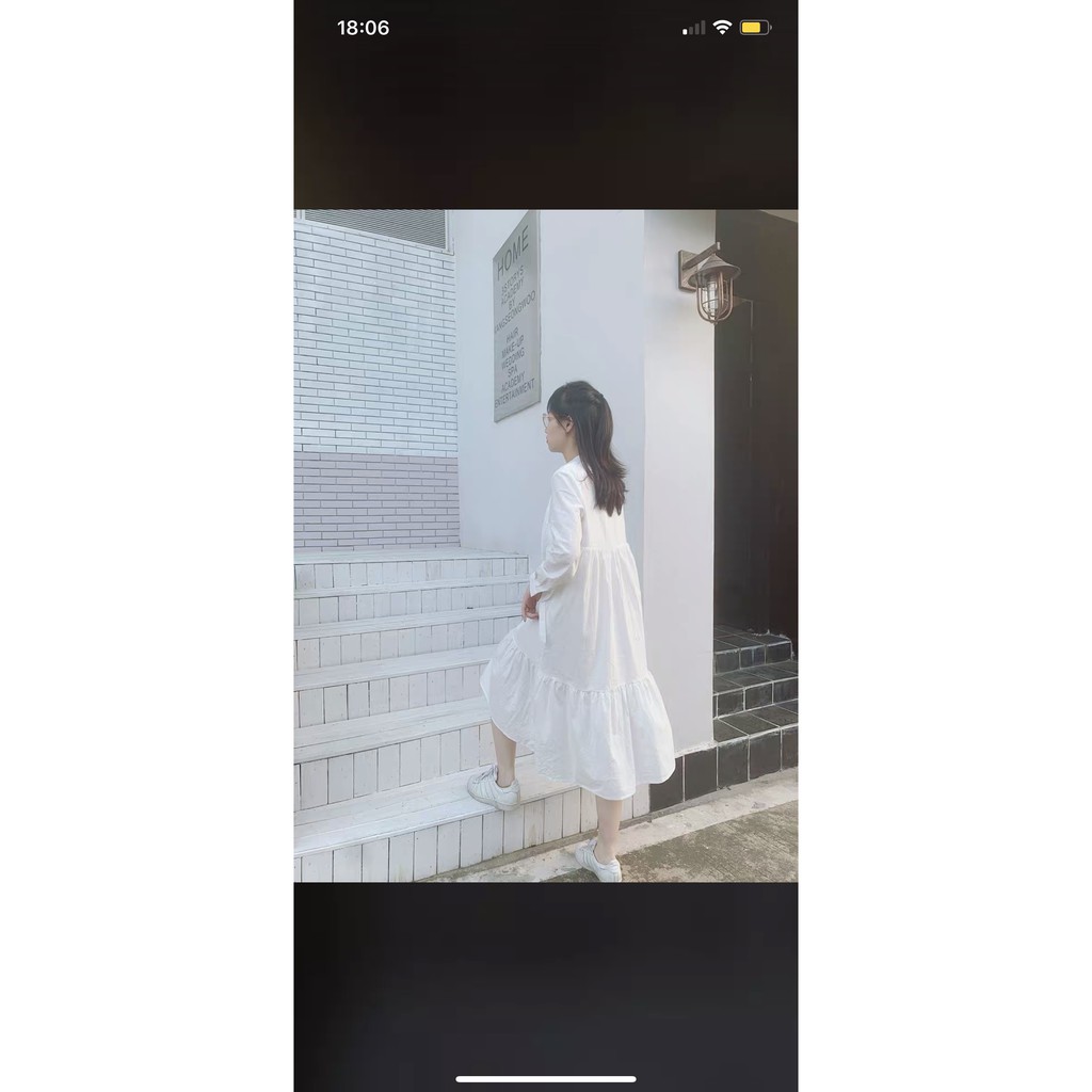 Đầm Babydoll Nữ Nơ Ngực 🦋 Váy Nữ Tay Bồng Dáng Suông 2 Màu 🦋-6