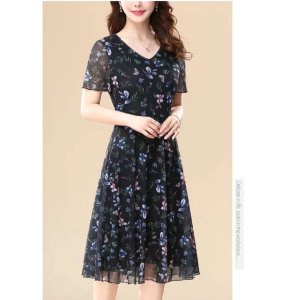 Đầm Hoa Dáng Chữ a Thời Trang Mùa Hè Hàng Mới Dành Cho Nữ Trung Niên 2022-2