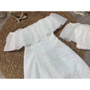 VÁY XỐP TRỄ VAI HOA NỔI MÀU TRẮNG XINH YÊU-6