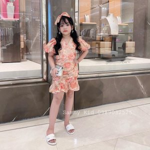 Set váy hoa Mẫu Đơn cho bé gái 16-40kg nữ tính sang chảnh-4