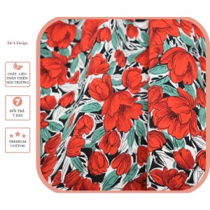 Váy hoa xếp li cổ chữ V chất liệu thoáng mát hình thật__Hàng thiết kế DeA Design House-4