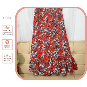 Váy hoa xếp li cổ chữ V chất liệu thoáng mát hình thật__Hàng thiết kế DeA Design House-2