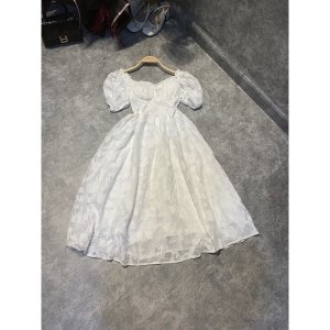 Váy hoa oranga cổ phối bèo tay bồng bo eo dáng xoè siêu xinh (kèm ảnh thật)-7