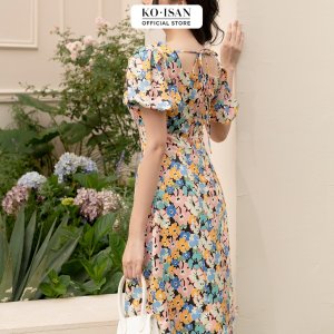 Đầm nữ hoa xòe dáng ngắn tay phồng nữ tính KOISAN 21096667-6