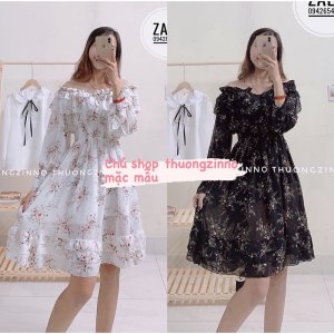 [Ảnh thật/Video] Váy hoa vintage Quảng Châu hàng chất lượng cao mặc được hai kiểu-3