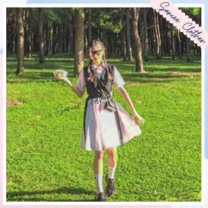 Set Váy Sơ Mi Kèm Gile Đai Tách Mềm Mịn Không Nhăn Unisex Mặc Được 2 Kiểu Saniee Clother-5