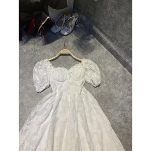 Váy hoa oranga cổ phối bèo tay bồng bo eo dáng xoè siêu xinh (kèm ảnh thật)-8