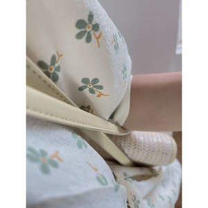 Đầm - Váy hoa nhí cổ tròn tay lỡ cúc ngực xinh xắn vintage-5