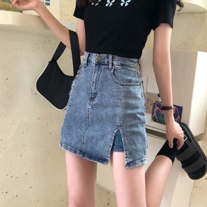 Chân Váy Denim Chữ a Lưng Cao Màu Đen Thời Trang Mùa Hè Cho Nữ-7