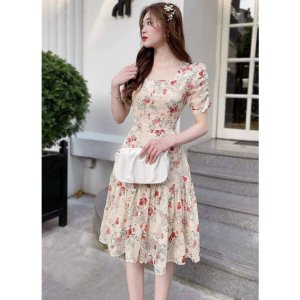 Đầm nữ HT kiểu dáng hoa lá thiết kế tiểu thư dự tiệc sang quý phái thời trang SOPHIA-2
