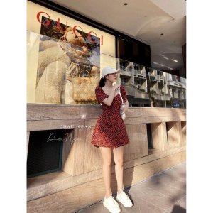 AMD_Bán sỉ VÁY HOA DÚM NGỰC TAY BỒNG-1