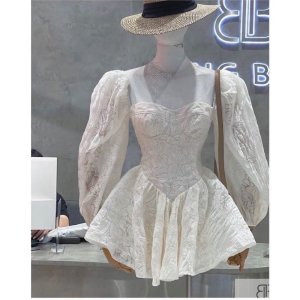 VÁY REN TAY BỒNG HOA NỔI CÚP NGỰC KÈM ẢNH THẬT-5