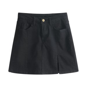 Chân Váy Denim Chữ a Lưng Cao Màu Đen Thời Trang Mùa Hè Cho Nữ-6