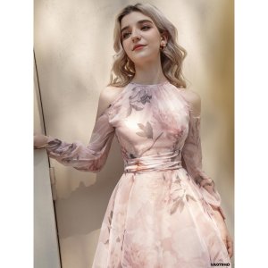 [Nhập LEPB25KT8 giảm 25K đơn 0Đ] Váy Hoa có cổ yếm, hở vai, thiết kế chiết eo, tôn dáng thanh lịch 5VA079HO Lep'-2