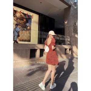 AMD_Bán sỉ VÁY HOA DÚM NGỰC TAY BỒNG-2