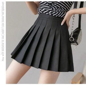 Chân Váy Chữ A Xếp Ly Lưng Cao Màu Trơn Thời Trang Xuân Thu 2022-3