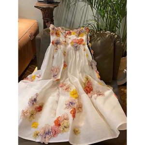 Đầm Hoa Thời Trang Mùa Hè 2022 Thiết Kế Eo Cao Xinh Xắn-2