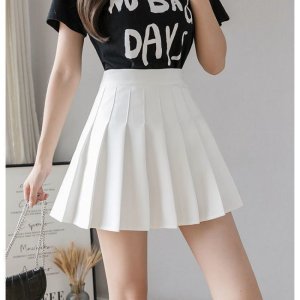 Chân Váy Chữ A Xếp Ly Lưng Cao Màu Trơn Thời Trang Xuân Thu 2022-4