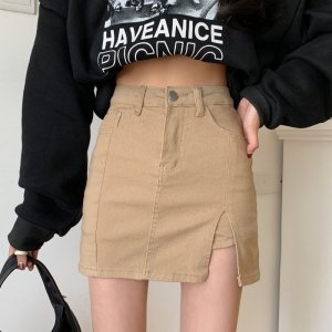 Chân Váy Denim Chữ a Lưng Cao Màu Đen Thời Trang Mùa Hè Cho Nữ-4